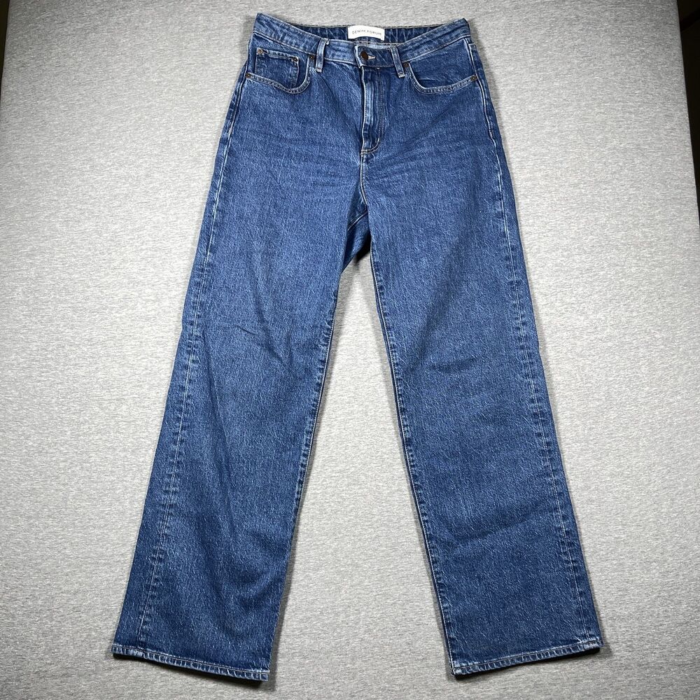 Denim Forum Aritzia Jeans Womens 29 Blue Straight Leg High Rise Medium Wash